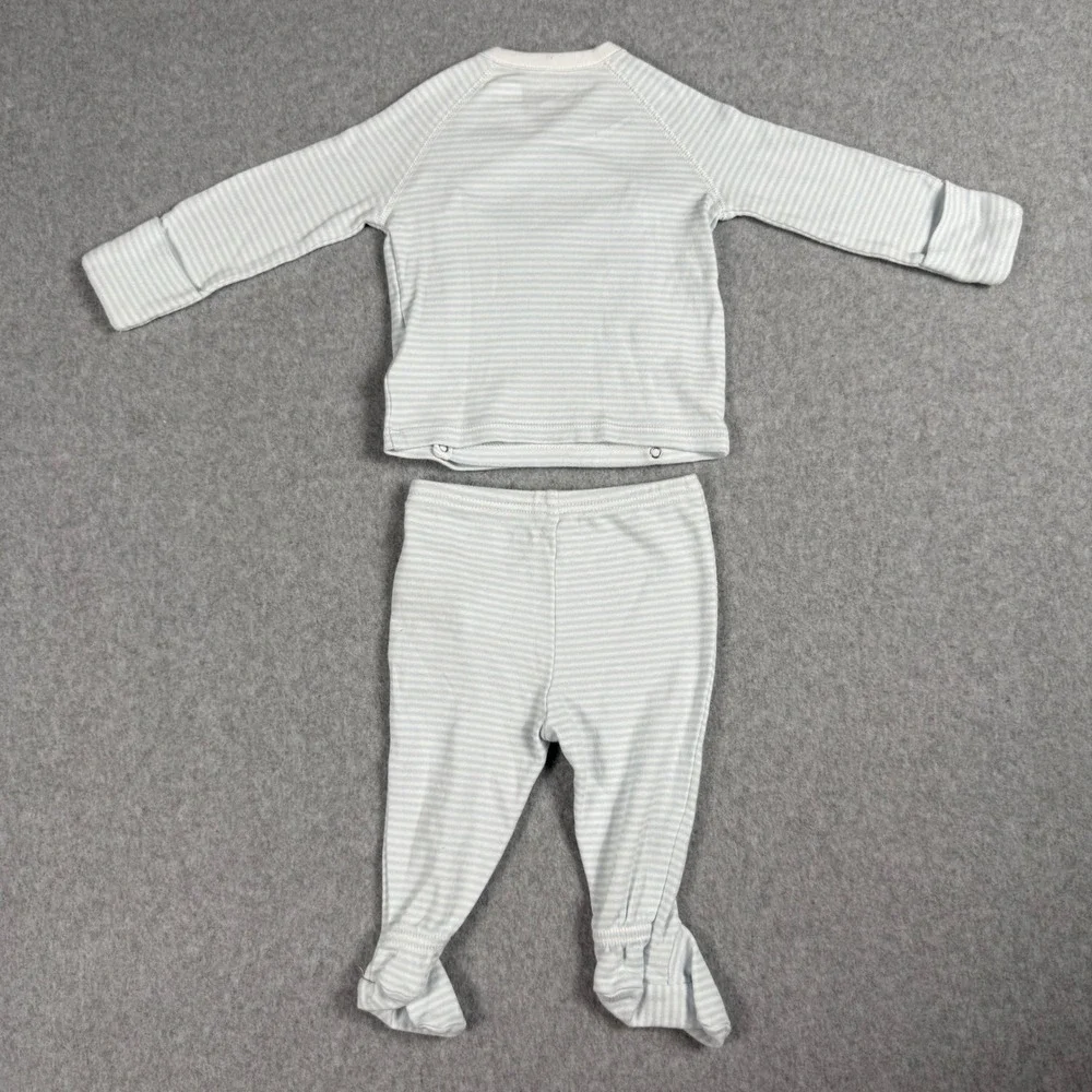 Ralph Lauren Striped Footed Set 9M Blue White Preppy Minimalist Loungewear
